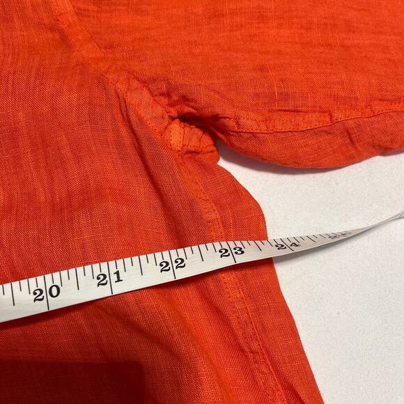 Benson New York Men's Bright size large 100% linen button down collared shirt - Picture 2 of 8